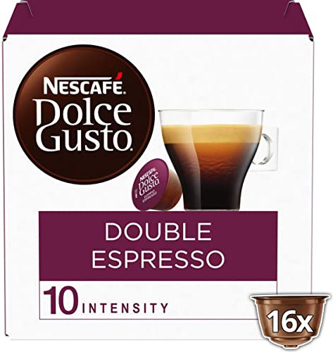 Lot de 6 unités *** NESCAFE Capsules de café double espresso intensité 10 compatibles Dolce Gusto 16 capsules 136g*** soit un format carton de 6 unités ***