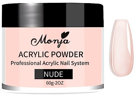 EONFAVE Nude Acrylic Powder - 60g Acrylic False Nail Powders - Large Capacity Acrylic Nail Powder for Nail Acrylic Extension, Nail Carving - No Nail Lamp Needed