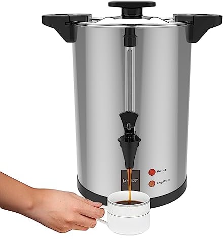 Valgus Percolateur à café en acier inoxydable 110-tasse 16L Percolateur Professionnel à Café pour les grandes foules pour les les fêtes, les événements de restauration