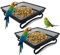 2 Pcs Futterstation Vögel,Bodenfutterstelle für Vögel,Feinmaschige Futterstation,Futterschale Amseln,Futterstation Vögel Schneemann,Feinmaschige Bodenfutterstation,Taubenfutterhaus