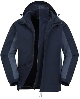 Mountain Warehouse Thunderstorm 3‑in‑1 Herrenjacke | Wasserdichte Außenschicht mit herausnehmbarer Fleece-Innenjacke - Verstellbar und vielseitig, Ideal für Reisen und Outdoor