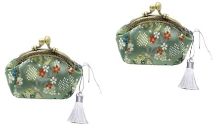 Amosfun Schlüsseletui Retro Schlüsseletui Für Damen 2st Schlüsseltasche Fräulein Münzbeutel Handgemacht