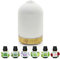 Ceramic Essential Oil Diffuser Electric Aroma Diffuser with 6 Pcs*10ml Essential Oil Gift Set, 7 Colors LED Light/4 Timers Modes/Waterless Auto-Off 100ml for Home/Office/Spa