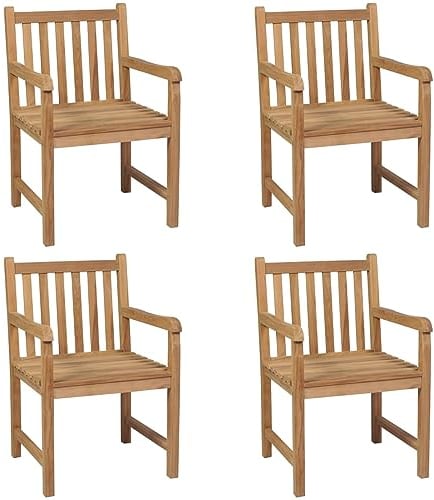 Camerina Gartenstühle 4 Stk. Massivholz Teak Hochlehner Gartenstuhl GartenstüHle Stapelbar