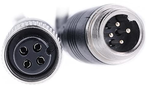 REY Cable de Extensión Conector Aviación 4 Pines Macho-Hembra, 10M, Alimentación Vídeo, Negro