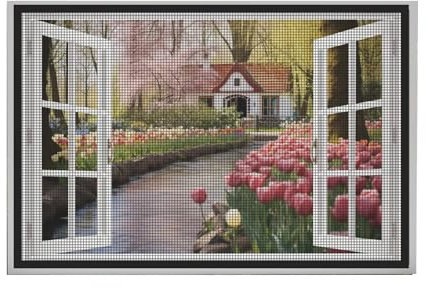 Premium Slim Fliegengitter für Fenster - Profi Insektenschutz/ Schwarz100x110cm