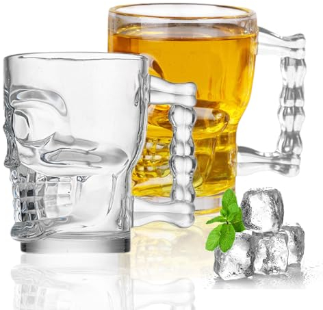 Liuer Verres à Bière, Verre à Bière Personnalisé,Tasse à Bière,Avec poignée,Lavables au lave-vaisselle,Chopes à Bière pour Fêtes de Famille(500ml)