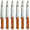 Acan Tradineur - Pack de 6 Cuchillos de Cocina, Hoja de Acero Inoxidable de 16 cm y Mango de Madera, Cubiertos clásicos, Aptos para lavavajillas - 27 cm