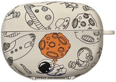 for Bose Ultra Open Earbuds Case(2024 Release),Cute Cartoon Astronaut Spaceman Pattern Design Headphone Cover for Bose Open Ear Wireless Earbuds with Hook (White)