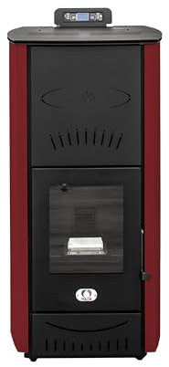 STUFE A PELLET ITALIA Asia 22 Kw WiFi - Stufa a Pellet Idro Efficienza 89% Scalda 140m² Autonomia 22H Programmabile Controllo WiFi 5 Velocità e Potenze Garanzia 24 Mesi Rosso