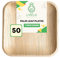 U'reca Organics Eco-Friendly Areca Palm Leaf Square Plates | 7 - Pack of 50 | Suitable for Small Meals, Kids’ Lunches & Dessert Plates | Compostable, Tree-Free, Leakproof