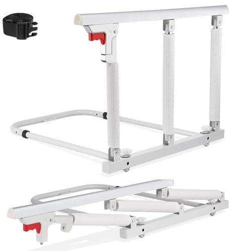 Novelfun Bettgitter für Ältere Aufstehhilfe Bett Senioren, Faltbare Bett Haltegriffe 68 x 50 cm Länge und Breite Rausfallschutz Sicherheit Bettgeländer