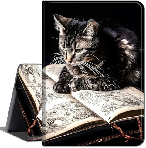 for iPad Mini 7 (A17 Pro) Case 2024,for iPad Mini 6 Case 2021,8.3-inch iPad Mini 7th/6th Generation Case,Slim Lightweight Smart Shell Stand Cover with Auto Wake/Sleep,Brown Cat and Book
