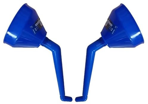 Unibos 2PCs 160mm Fuel Funnel For Oil Can, Blue Plastic Angled Petrol Funnel