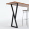 Homtone Lot de 2 pieds de table en métal - Noir - Cadre de table robuste en acier au carbone - Pour table de bar, table de petit-déjeuner - Table haute - 91 x 35 cm (l x H)