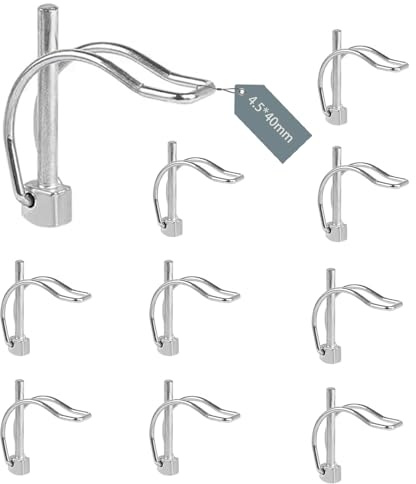 FIFIBANG 10x Klappsplint D Form, 4,5 x 40mm Rohrklappsplinte Klappsplinte, Sicherungsstift mit Rastverschluss