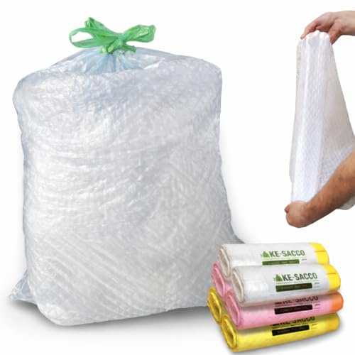 KE-SACCO 90 bolsas de basura de 40 l – 55 x 65 – 6 rollos bolsas de basura para recogida selectiva 3 colores – Bolsas de basura reciclables con asas – Antigoteo – Fórmula especial y única patentada