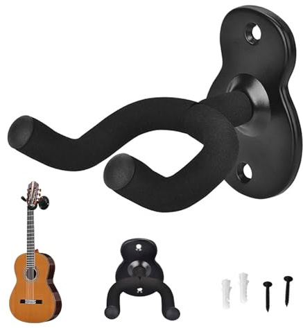 Sztqqing Metall Gitarrenhalter Wandhalterung - Universal & Platzsparend, Mit Schutzschwamm, Ideal für Akustikgitarre, E-Gitarre, Bass & Ukulele(Hulu-Stil,Herzensform) (Art déco)