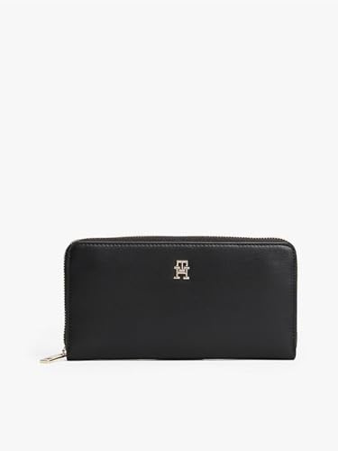 Tommy Hilfiger Th Icon Lrg Za Geldbörsen für Damen, Schwarz, Einheitsgröße
