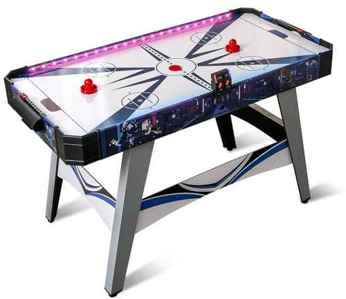 COSTWAY Air Hockey da Tavolo con 12V Motore e Segnapunti LED