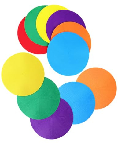 JOINPAYA 12 Flache Fußballmarkierungen Marker Aus Weichem TPE Material rutschfest Bunt Für Sporthallen Fußballtraining Und Schulunterricht
