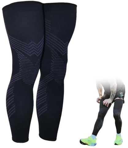 Yunrui Reabtec KniTec V2 - Compression Sleeves for Knees and Legs, reabtec knee supports men， Anti-Slip, Breathable for Running, Gym, Sports & Recovery (Black, 1 PAIR) (L)
