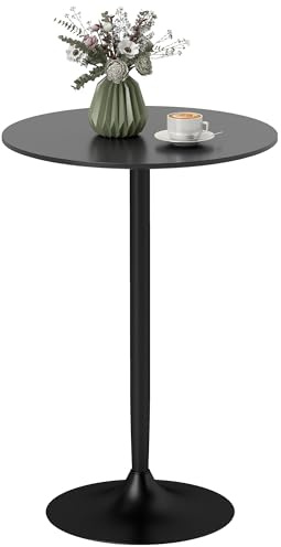 HOMCOM Bartisch Stehtisch Bistrotisch Ø70 x 102 cm Runder Partytisch Tresentisch für Wohnzimmer, Esszimmer, Stahl, Schwarz