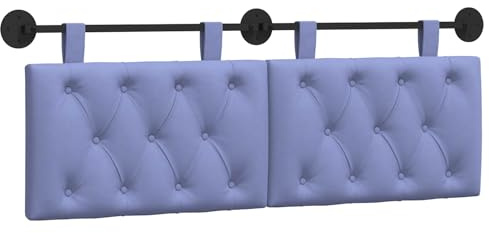 vidaXL Hängendes Kopfteil Jeans blau Stoff, Moderner rechteckiger Wandkopfteilen, gehängtes gepolstertes Design, gemütliche Rückenlehne für Schlichte Schlafzimmerdekoration