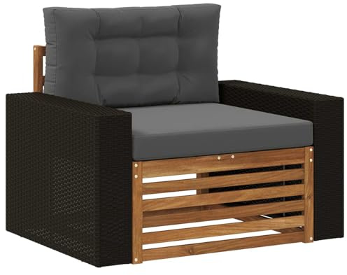 vidaXL Outdoor Mittelsofa Massivholz Akazie Natur, Gartenmöbel, modernes Outdoor-Sofa, modulare Lounge, Elegante Terrassen-Sitze