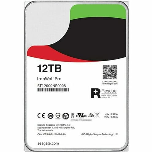 WBOBKO FOR 18TB 16TB 14TB 10TB 8TB 6TB 4TB IronWolf 3.5 SATA3 NAS Hard Drive 6GB/s 7200RPM(12TB ST12000NE0008)