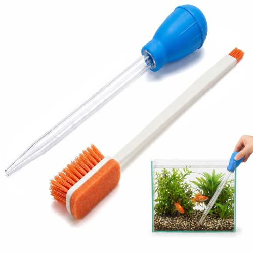 XIAOjnHONG 11 Inch Pipette Fish Tank Cleaner Brush Turkey Baster | Kunststoff Turkey Baster Water Changer Siphon Algae Scraper Waste Remover for Aquarium Cleaning Tool