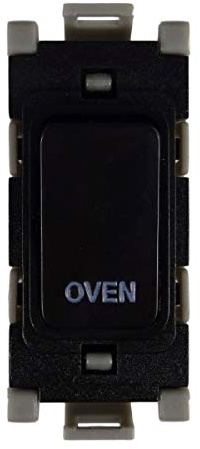 Deta G3551BK Grid Switch 20 Amp Double Pole Marked 'Oven' (Black)