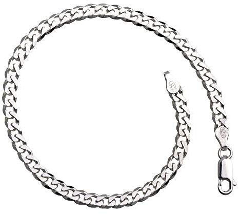 Panzerkette Armband - Breite 4mm - 925 Silber, Länge wählbar von 16cm-25cm