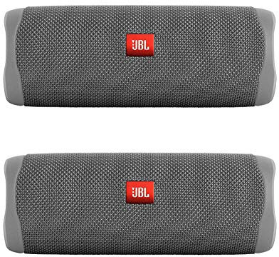 JBL Flip 5 Lot de 2 haut-parleurs Bluetooth sans fil portables étanches Gris