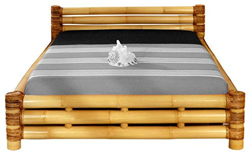 Vakarua Samar Bambusbett 200x200 cm Bambusbetten Holzbett Bettrahmen