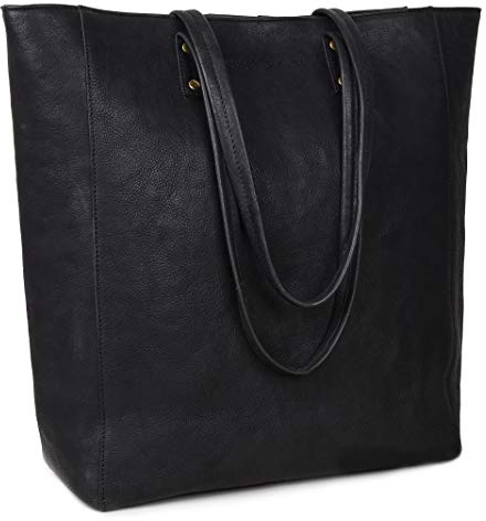 ANTONIO VALERIA Ava Schultertasche aus Leder mit Tragegriff für Damen, Schwarz (schwarz), Medium…