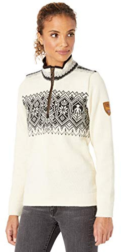 Dale of Norway Damen Norge 100% norwegische Wolle Pullover Sweater - Wei� - Mittel