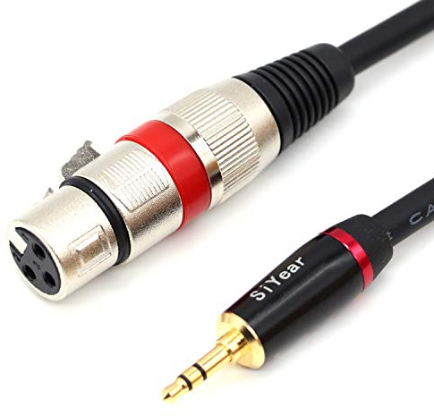 SiYear - Cavo di interconnessione con adattatore per microfono, da mini jack stereo 3,5 mm a XLR femmina a 3 pin, sbilanciato (1,5 metri)