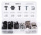 Butée De port Moteur B7,Clip Fixation Cache Moteur,ion SoMoteur 5008,Cache SoMoteur,Bouclier Anti-Écoussuree Moteur Boulone Carrosserie Clip'Aile De Pare-Chocs,60 Pièces 5 Types Clip De Fixation De