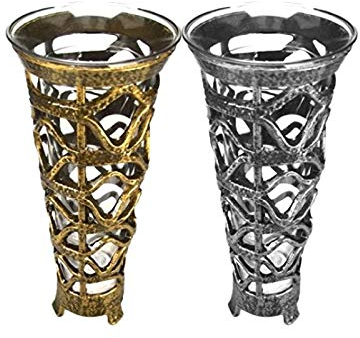 Henecka -Grabschmuck- Grabvase -Isalis- wählbar in Bronze pat. & Aluminium pat.; mit oder ohne Sockel; inklusive Friedhofsbürste (Grabvase Aluminium pat.)