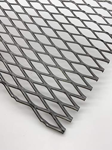 Stahl blank Streckgitter MW 42x13x3x2 Stahl DC01 Streckmetall Gitter 2,0mm dick Drahtgitter Zuschnitt nach Maß (500mm x 500mm)