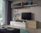 Dmora Mobile Soggiorno Porta TV, Set da Salotto Reversibile (posizionabile ad Angolo), con Due Ante, modulo pensile e mensola, Colore Rovere e Bianco Lucido, cm 44 x 200 x 41