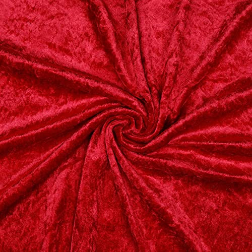 Hans-Textil-Shop Stoff Meterware Pannesamt Samt - 1 Meter, Karneval, Fasching, Bekleidung, Tischdecken, Kissen (Rot)