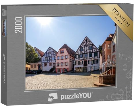 puzzleYOU: Puzzle 2000 Teile „Rathausplatz und Turm, Ottweiler, Saarland, Deutschland“ – aus der Puzzle-Kollektion Saarland