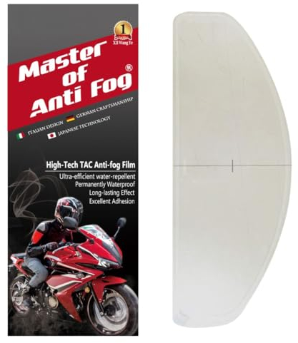 XII WY Film anti-buée universel pour casque de moto, insert de lentille de visière transparent ultra-mince résistant à la buée, 9,5 cm x 24,5 cm