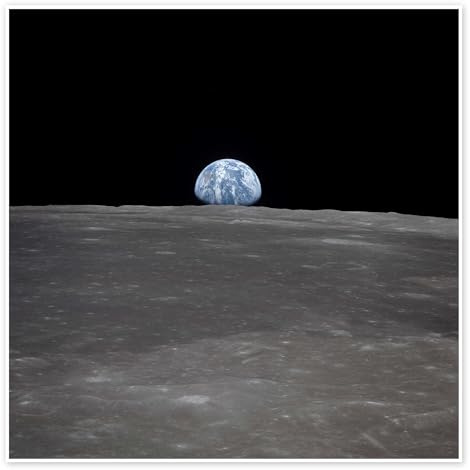 Apollo 11 – Aufgang der Erde über dem Mond Poster von NASA 40 x 40 cm Schwarz Wandbilder Wanddeko