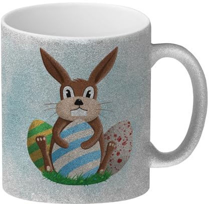 speecheese Osterhase und Ostereier Glitzer-Kaffeebecher