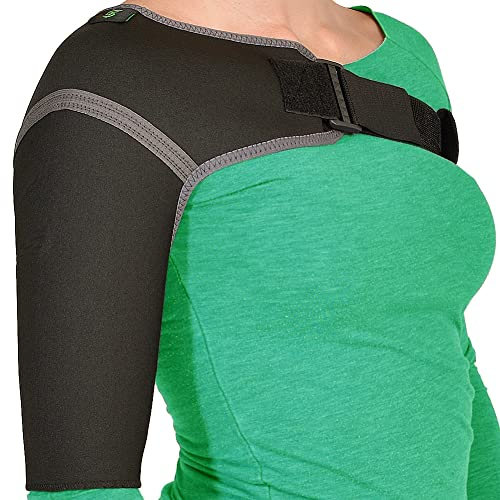 Sportherapy Schulterbandage Beidseitig Tragbar mit Kontralateraler Fixierung | Atmungsaktive Neopren Schulterorthese | Schulterstütze für Männer/Frauen | Zertifiziertes Medizinprodukt (M)