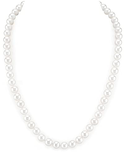 LIHELEI Perlenkette, 6mm Pearl Necklace, Lange Kette Perlenkette für Frauen, Silber Imitation Perle Halskette, Pearl Orb Choker, Perlenkette Damen Perlenkette Herren - 50cm
