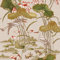 Lotus Pond Taupe Wallpaper - Floral Crane Bird Lily Pads Crabs Silk Textured Paste The Wall Modern Non-Woven Vinyl